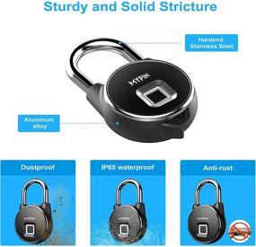 img 1 attached to Smart Keyless Bluetooth Fingerprint Padlock - High-Security Anti-Theft Lock for Android and iOS - Ideal for Gym, Backpack, School, Fence, and Storage
