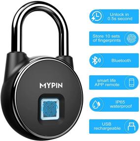 img 2 attached to Smart Keyless Bluetooth Fingerprint Padlock - High-Security Anti-Theft Lock for Android and iOS - Ideal for Gym, Backpack, School, Fence, and Storage