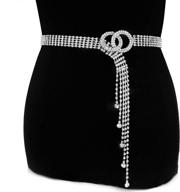 yooai crystal rhinestone waistband silver women's accessories for belts logo