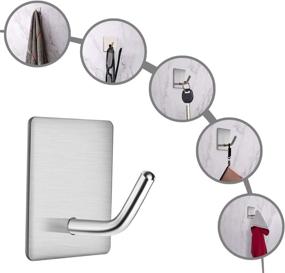 img 1 attached to 🛁 APTGAGA Robe Towel Hooks - Waterproof Stainless Steel Bathroom and Kitchen Hooks | Strong Adhesive Shower Hook, Coat, Key, and Office Utility Hooks - 5 Pack