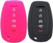 ezzy auto black and rose silicone rubber key fob case key cover key jacket skin protector fit for continental mkc mkx mkz navigator logo