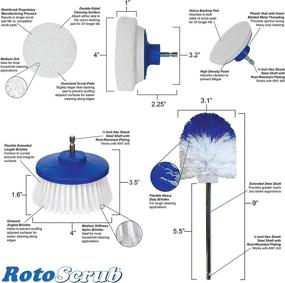 img 3 attached to 🧼 9-Piece RotoScrub Multifunctional Home Cleaning Drill Kit - Bathroom Scrub Pads with Extended Reach Round Brush Attachment Set