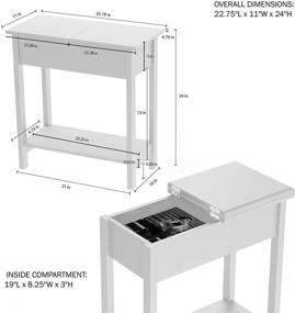 img 2 attached to 💎 Роскошный белый столик с откидной крышкой от Lavish Home