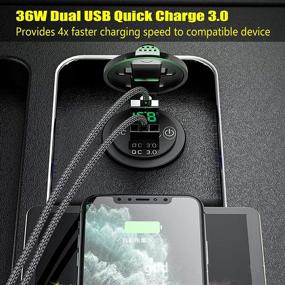 img 3 attached to 🚗 Быстрая зарядка 3.0 для замены двойного USB автомобильного зарядного разъема с цифровым вольтметром и переключателем питания - 2 штуки 12В USB разъем для морской лодки, грузовика, квадроцикла, дома на колесах.