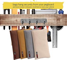 img 2 attached to 🛠️ Canvas Zipper Utility Bags - Heavy Duty Tools Pouches with Carabiner, Multi-Purpose Storage Organizer Clip-on Tote Pouches in White, Gray, Tan, Brown - 4 Pack