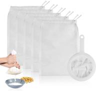 haosens 6 pack: 200 mesh fine strainer & nut milk bags for nutmilk, cold brew, juices, and more - reusable, bpa-free, ultra strong nylon mesh logo