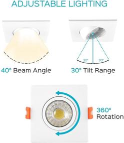 img 2 attached to Luxrite Recessed Junction Dimmable Downlight Lighting & Ceiling Fans