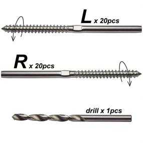 img 3 attached to 🔩 Lulultn 20 Pairs Right & Left Swage Lag Screws - T316 Stainless Steel Cable Railing Kit Hardware for 1/8" Cable Railing System: Ultimate Quality and Durability