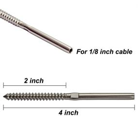 img 2 attached to 🔩 Lulultn 20 Pairs Right & Left Swage Lag Screws - T316 Stainless Steel Cable Railing Kit Hardware for 1/8" Cable Railing System: Ultimate Quality and Durability