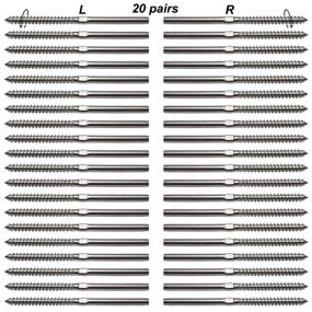 img 4 attached to 🔩 Lulultn 20 Pairs Right & Left Swage Lag Screws - T316 Stainless Steel Cable Railing Kit Hardware for 1/8" Cable Railing System: Ultimate Quality and Durability