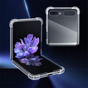 img 4 attached to 📱 Clear Case for Samsung Galaxy Z Flip/Z Flip 5G - Ultra Thin Crystal Soft TPU Rubber Scratch Resistant Anti-Slip Phone Case (Clear)