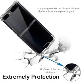 img 2 attached to 📱 Clear Case for Samsung Galaxy Z Flip/Z Flip 5G - Ultra Thin Crystal Soft TPU Rubber Scratch Resistant Anti-Slip Phone Case (Clear)