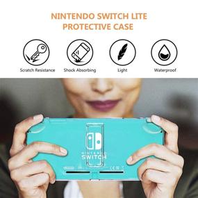 img 3 attached to 🎮 Complete 13in 1 Switch Lite Accessories Kit: Hard Cover Case, Tempered Glass Screen Protector, Joystick Caps, Cleaning wipe & Cloth