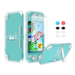 img 4 attached to 🎮 Complete 13in 1 Switch Lite Accessories Kit: Hard Cover Case, Tempered Glass Screen Protector, Joystick Caps, Cleaning wipe & Cloth