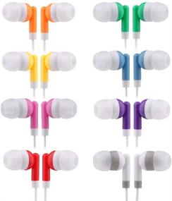 img 4 attached to 🎧 50 Pack CN-Outlet Kids Bulk Earbud Headphones: Multi Colored, Individually Bagged, Wholesale Disposable Earphones for School Classrooms, Libraries, Students - 50 Mixed