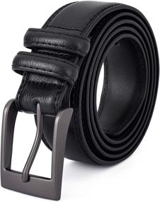 img 4 attached to High-Quality Genuine Leather Belts: Timeless Business Men's Accessories