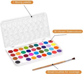 img 3 attached to 🎨 The Best Crafts 36 Colors Watercolor Paint Set: Portable Travel Pan Set with Paint Brush - High-Quality Watercolor Cake for Students & Kids