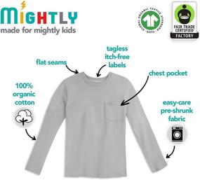 img 2 attached to Mightly Organic: Certified Toddler Boys' 👶 Sleeved Clothing in Tops, Tees & Shirts