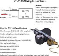 ⚡️ bronze ze-109m pull switch zing ear ze-310d lamp holder with ceiling fan light (660w) логотип