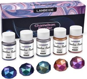 img 4 attached to 🎨 LANBEIDE Chameleon Mica Powder 5 Colors: Vibrant Pearl Pigments for Resin, Art & Crafts - Ideal for Painting, Soap Making, Bath Bombs, Slime, Nail Art, Candle Making