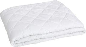 img 2 attached to 🛏️ Enhance Comfort and Protect Your Mattress with the Amazon Basics Hypoallergenic Quilted Mattress Topper Pad Cover - 18 Inch Deep, Twin