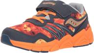 saucony girls kotaro flash a/c sneaker: stylish grey/orange, size 10.5 wide little kid - buy now! logo