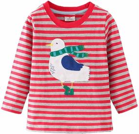 img 3 attached to Cartoon Cotton Clothes Toddler T Shirt Girls' Clothing for Tops, Tees & Blouses