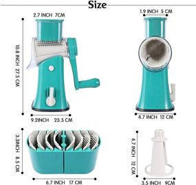 img 1 attached to Rotary Cheese Grater with Handle and 5 Mandoline Slicer Blades for Efficient Food Prep