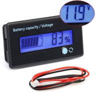 fixitok battery meter battery capacity voltage monitor | dc 12-84v gauge indicator for lithium battery | golf cart boat car rv motorcycle (blue) logo