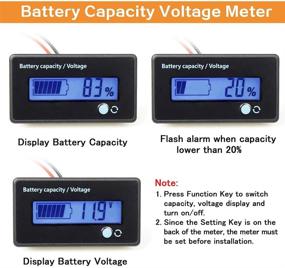 img 3 attached to FIXITOK Battery Meter Battery Capacity Voltage Monitor | DC 12-84V Gauge Indicator for Lithium Battery | Golf Cart Boat Car RV Motorcycle (Blue)