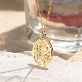 img 1 attached to 🎖️ VACRONA Dainty 18K Gold Plated Vintage Coin Medal Pendant Necklace: Exquisite Chains Jewelry Gifts for Women