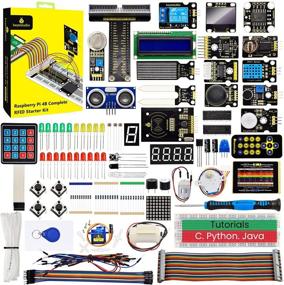 img 4 attached to Optimized KEYESTUDIO RFID Sensor Starter Kit for Raspberry Pi 4 3B/2B/B+ – Adult & Teen Programming, with Tutorials in C, Python & Java. Includes GPIO Breakout, LCD Display, Solderless Breadboard, and Components.
