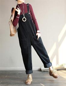 img 3 attached to Lentta Corduroy Overall Jumpsuits Pockets（Brown S）