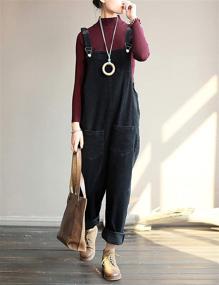 img 2 attached to Lentta Corduroy Overall Jumpsuits Pockets（Brown S）