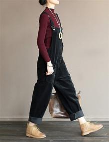img 1 attached to Lentta Corduroy Overall Jumpsuits Pockets（Brown S）