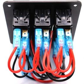 img 2 attached to 🚤 Premium 3 Gang Waterproof Marine Boat Rocker Switch Panel with Arc LED Voltmeter and Dual USB Slot Socket - Ideal for Boats, Cars, RVs, Trucks