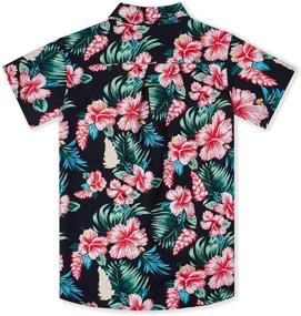 img 3 attached to 🌺 Hawaiian Hibiscus Pineapple Turquoise Boys' Clothing for Children