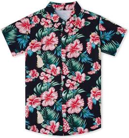 img 4 attached to 🌺 Hawaiian Hibiscus Pineapple Turquoise Boys' Clothing for Children