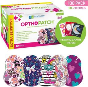 img 3 attached to 👁️ Opthopatch Kids Eye Patches - Fun Girls Design [Series II] - 90 + 10 Bonus Latex Free Hypoallergenic Cotton Adhesive Bandages for Amblyopia and Cross Eye - 3 Reward Chart Posters by Defined Vision - Improve SEO