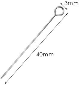 img 2 attached to 🔒 300 Pcs 1.5 Inch 304 Stainless Steel Open Eyepins - Metal Wire Head Pins Findings for DIY Crafts, Necklaces, Bracelets, Earrings - Jewelry Making with Pengxiaomei Brand