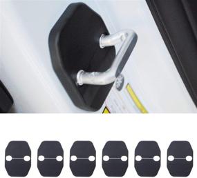 img 3 attached to 🔒 6 PCS Black ABS Door Lock Cover Buckle Trim for JK 2007-2018 Jeep Wrangler - RT-TCZ JK Accessories for Door Locker Protector Decoration Cover Sticker - Jeep Wrangler Accessories