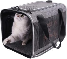 img 4 attached to 🐾 Stress-Free Large Cat Carrier with Privacy Zippered Flaps, Perfect for Anxious and Sensitive Cats