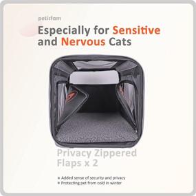 img 3 attached to 🐾 Stress-Free Large Cat Carrier with Privacy Zippered Flaps, Perfect for Anxious and Sensitive Cats