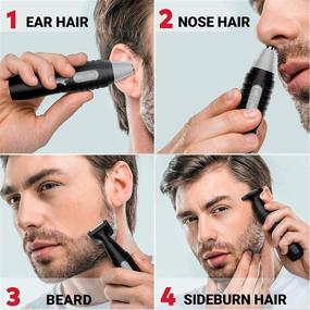 img 3 attached to 👃 IQ Beauty Nose Hair Trimmer for Men - Electric Facial Nose and Ear Hair Remover, Dual-Edge Stainless Steel Blades (Black)