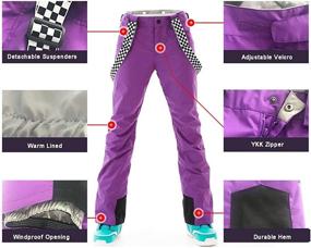 img 2 attached to 👖 Ultimate Women's Insulated Snow Pants: Waterproof, Windproof Ski Bibs