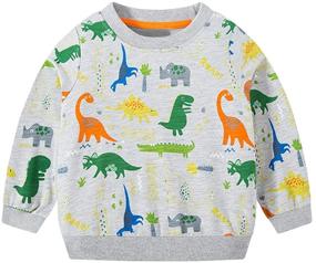 img 4 attached to 🦖 Adorable Dinosaur Boys' Clothing: Mud Kingdom Little Sleeved Collection