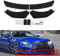 🚗 evargc us stock: 4pcs черный универсальный передний бампер lip chin spoiler body kit - идеальная посадка для большинства автомобилей логотип