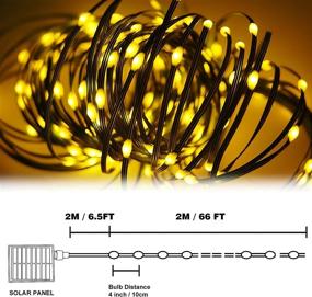 img 3 attached to 🌟 kemooie 2 Pack Outdoor Solar Lights: Upgraded 200 LED Fairy Lights with Remote Control - 8 Twinkle Modes for Christmas Garden Decorations (Warm White)