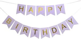 img 2 attached to 🎉 Versatile & Beautiful 14-Piece Fascola White Purple Gold Tissue Paper Pom Pom Paper Lanterns Circle Paper Garland Set with Large Purple Happy Birthday Wall Banner - Perfect Party Decorations