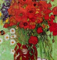 van gogh red poppies daisies fine flowers full drill diamond painting kit | 🌺 diy arts craft canvas | home wall decor cross stitch gift | 20x16 inch size logo